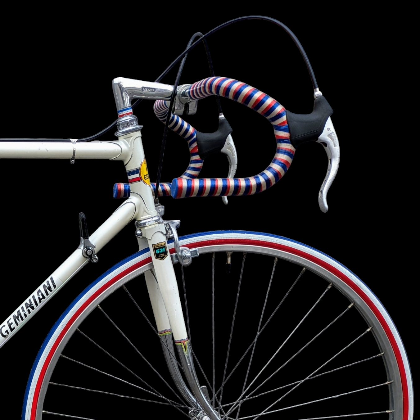 Raphael Geminiani vintage Bicycle in the style of the french national flag