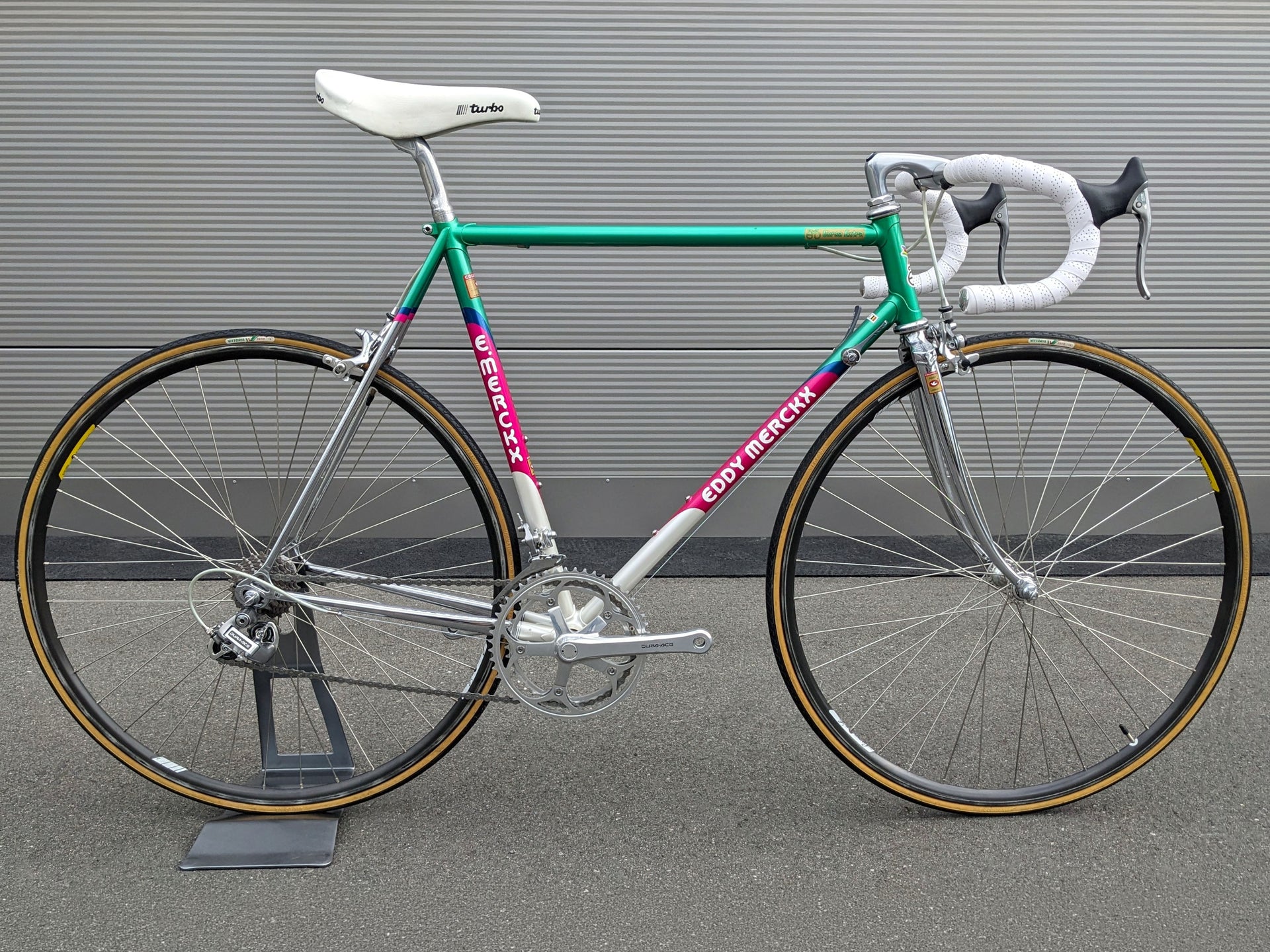 Eddy Merckx Team Stuttgart Shimano Dura Ace Campagnolo Vintage Rennrad – Goldensteelcycles