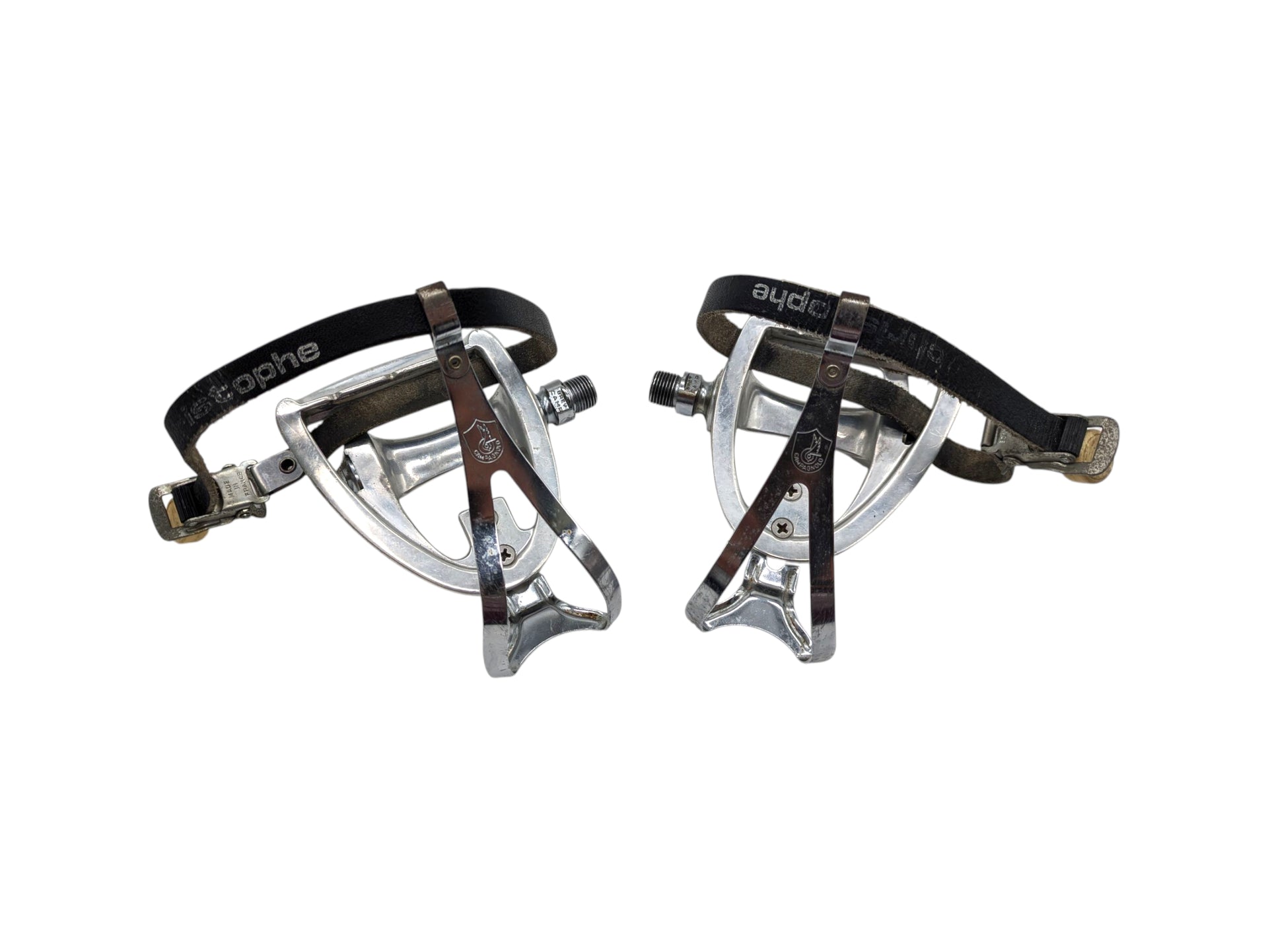 Campagnolo Chorus / Victory AERO Vintage Road Pedals with Christophe Straps British 9/16×20