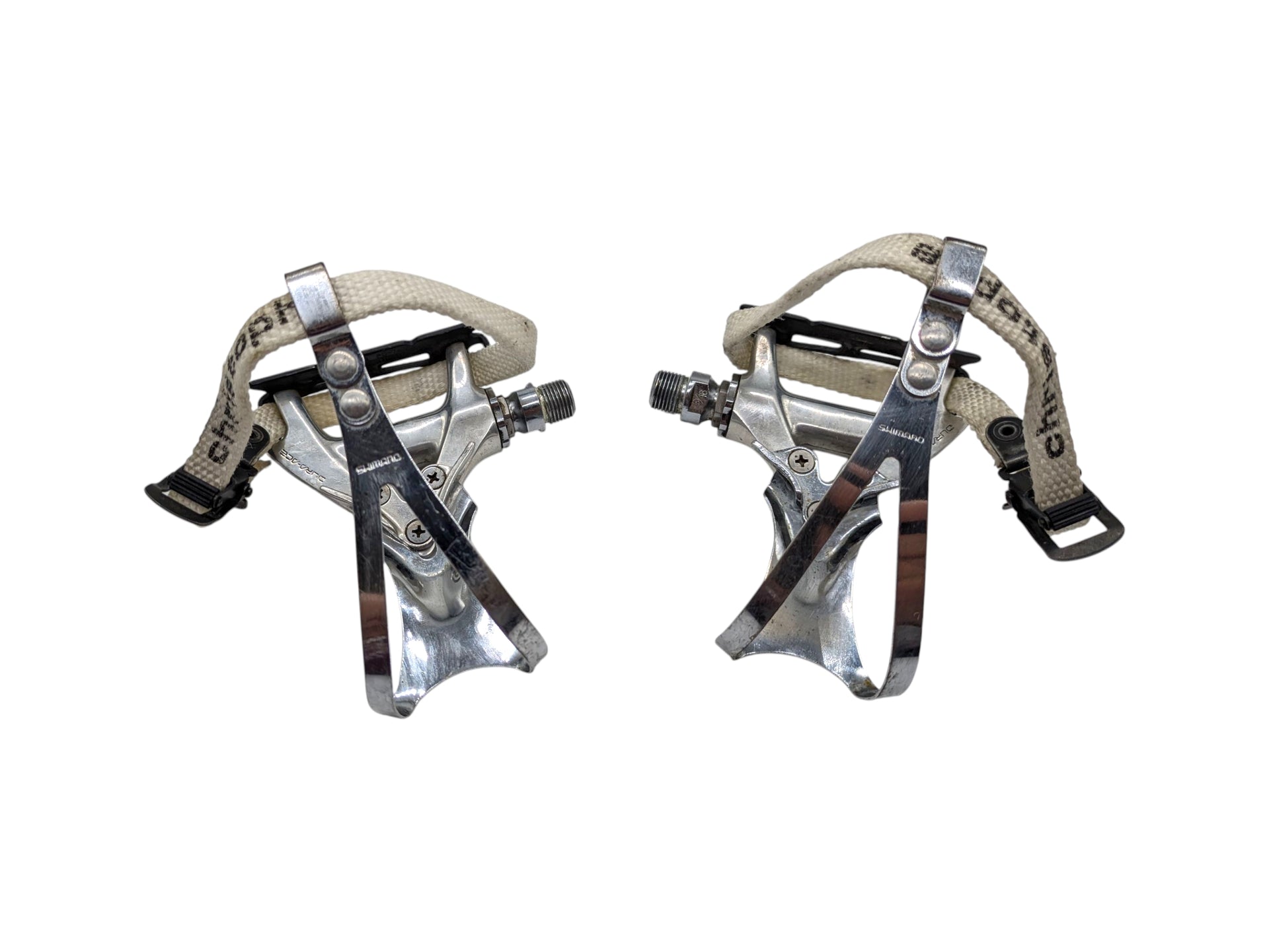 Shimano Dura-Ace PD-7400 Retro-Rennrad Pedale mit Christophe-Straps Br – Goldensteelcycles