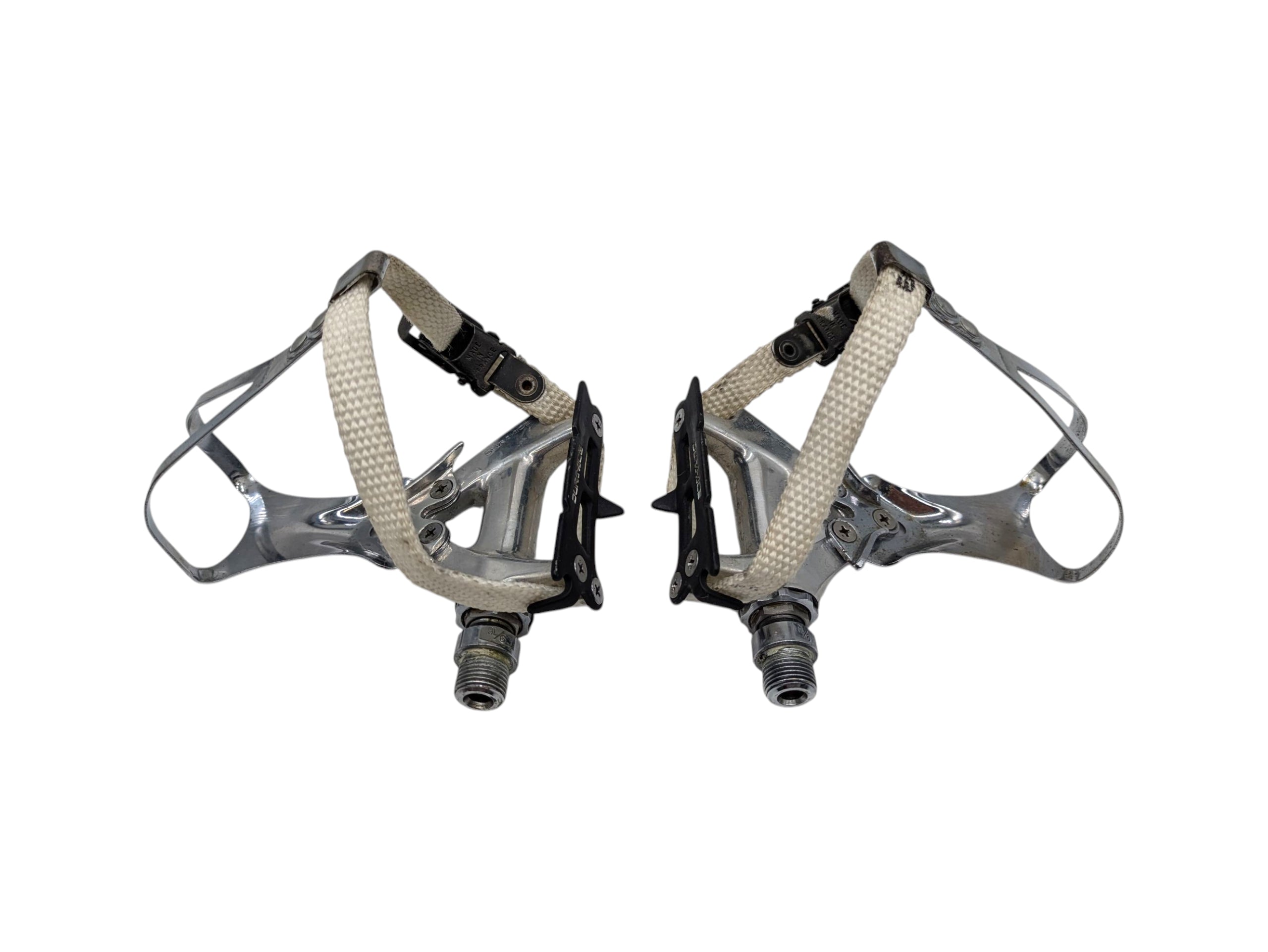 DURA-ACE デュラエース フラットペダル PD-7400 トゥークリップ Shimano Dura-Ace PD-7400 Retro Road Pedals with Christophe
