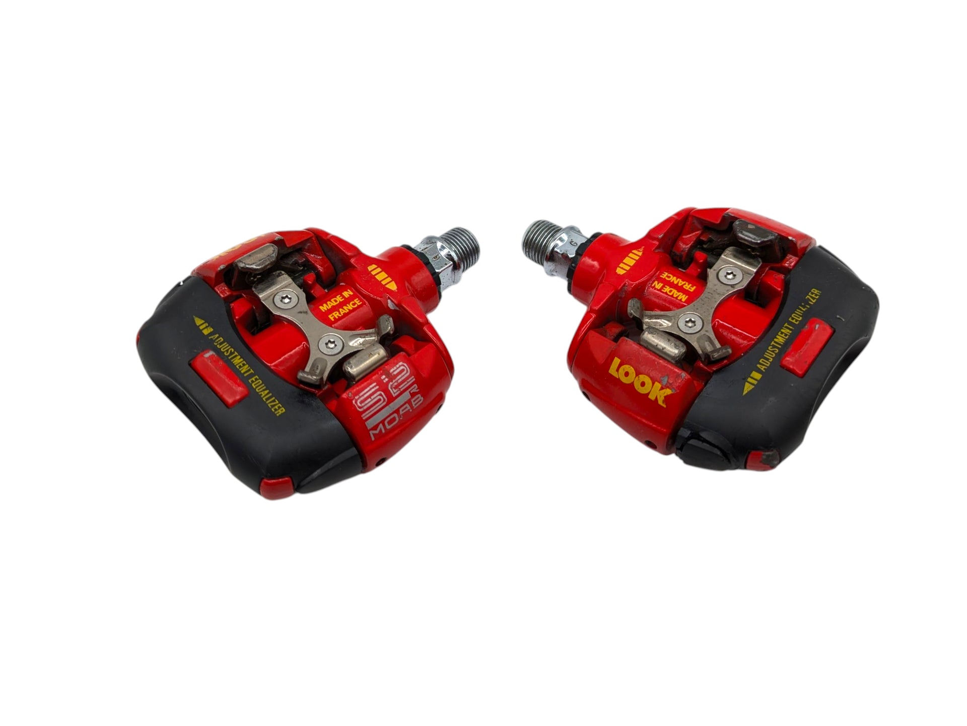 look clip in pedals Look Moab S2 Clipless Pedals Red Cleats – Goldensteelcycles