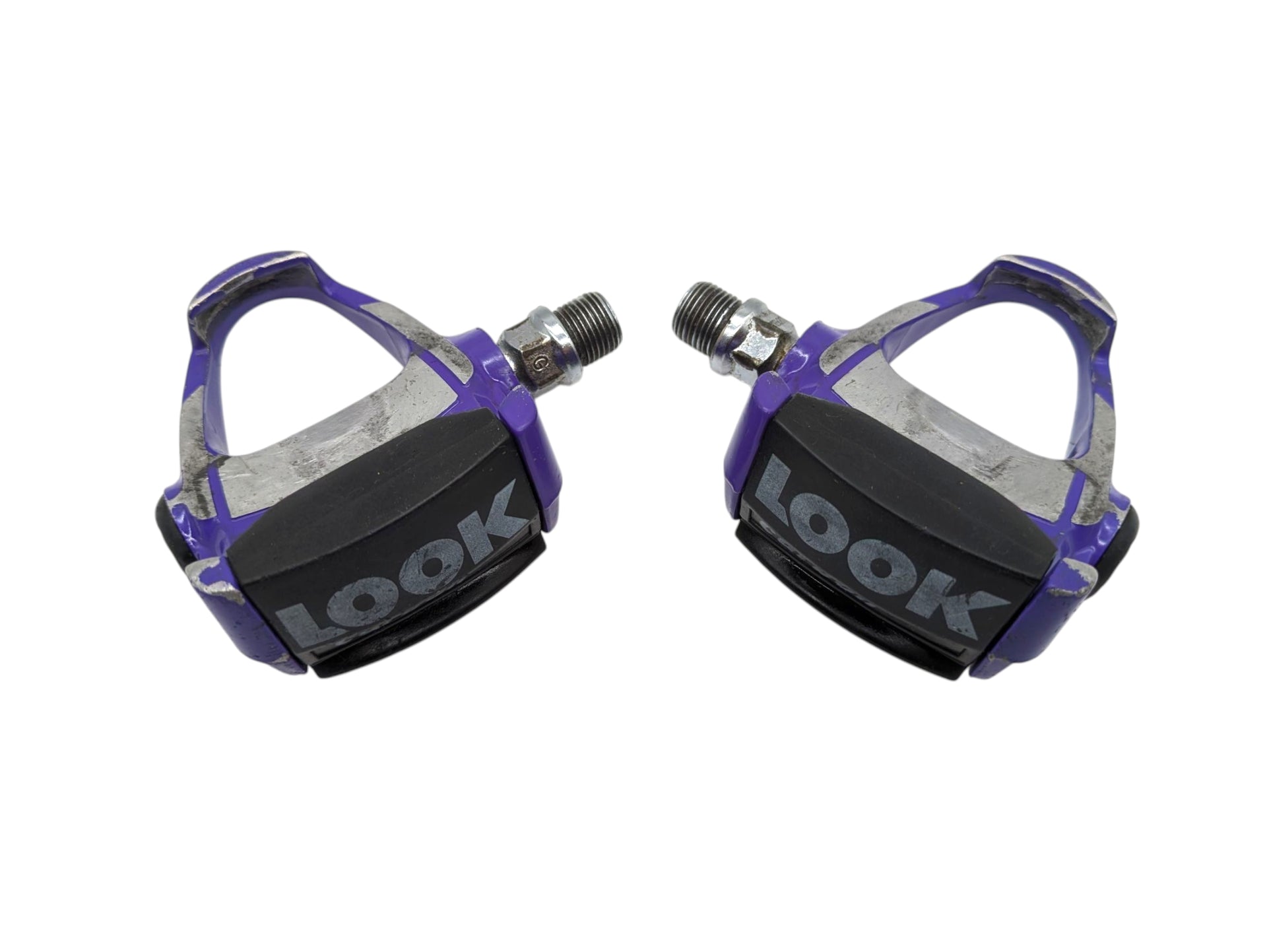 look clipless pedals Look PP 247 Carbon Retro Clipless Pedals Purple Cleats