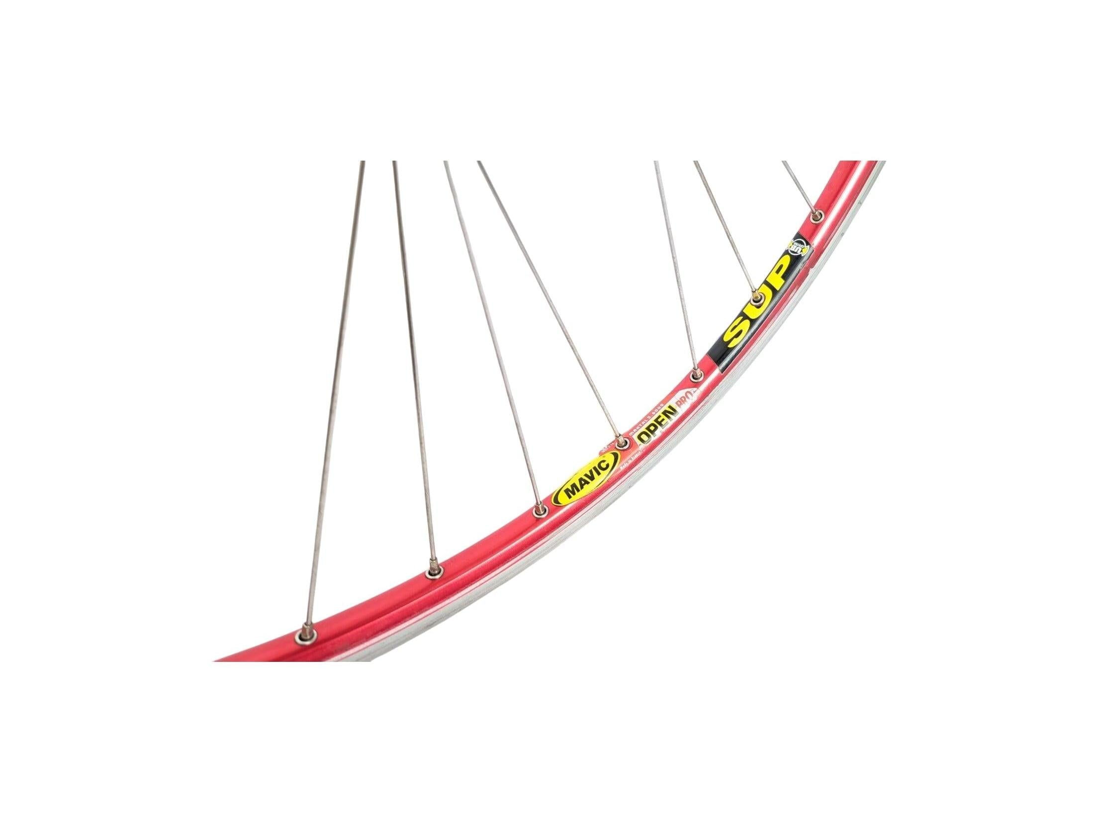 Mavic Open Pro SUP Wheelset Red with Campagnolo Record Hubs 28
